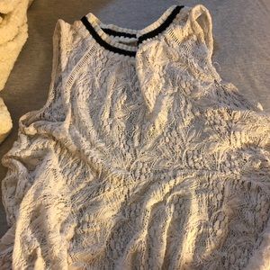 Free people lace peplum top with open back